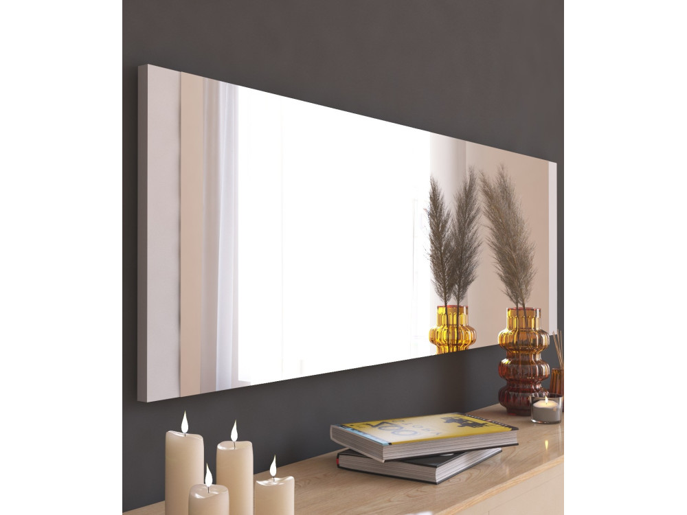 Espejo de madera "Azus" - 40 x 120 cm - Blanco