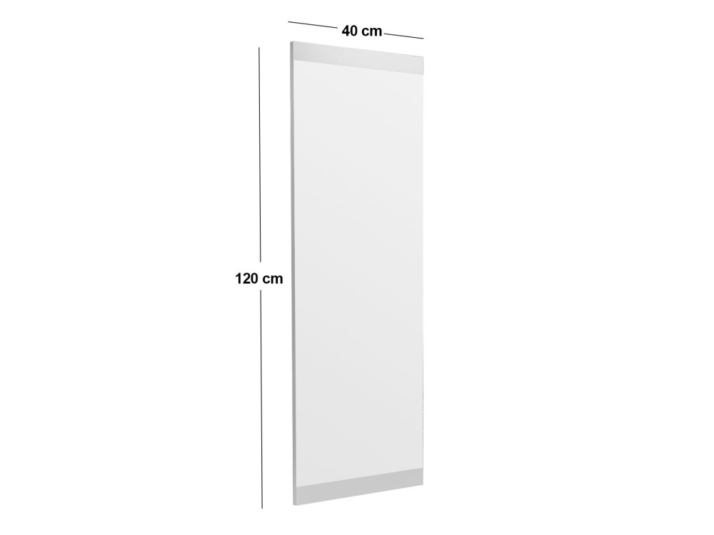Espejo de madera "Azus" - 40 x 120 cm - Blanco