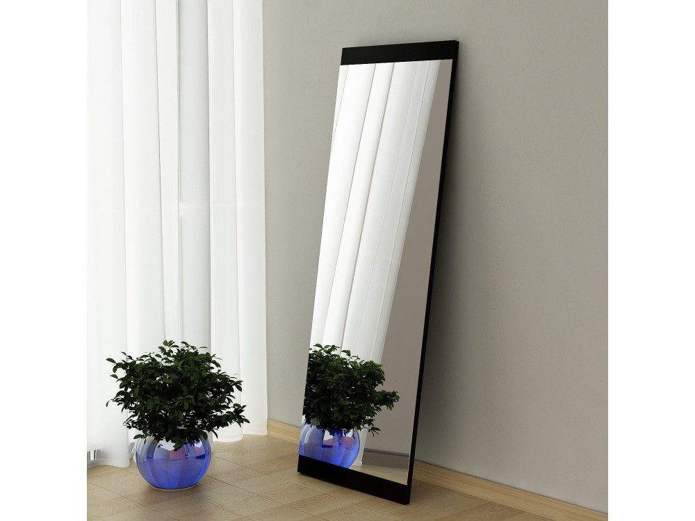 Espejo de madera "Azus" - 40 x 120 cm - Negro