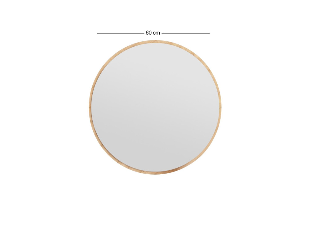 Espejo de madera "Ozze" - 60 x 60 cm - Beige