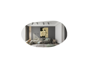 Espejo de madera "Vanomi" - 52 x 89 cm - Negro
