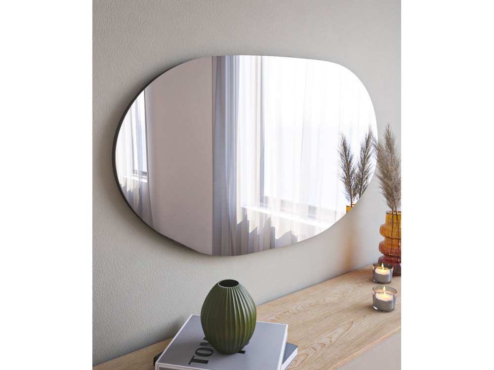 Espejo de madera "Vanomi" - 52 x 89 cm - Negro