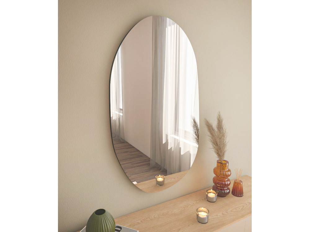 Espejo de madera "Vanomi" - 52 x 89 cm - Negro
