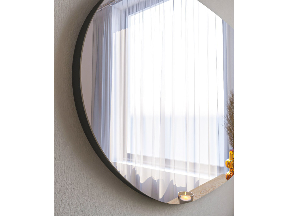 Espejo de madera "Vanomi" - 52 x 89 cm - Negro