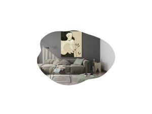 Espejo de madera "Ohho" - 60 x 85 cm - Negro