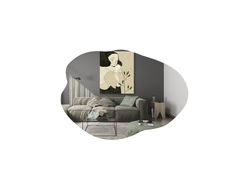 Espejo de madera "Ohho" - 60 x 85 cm - Negro