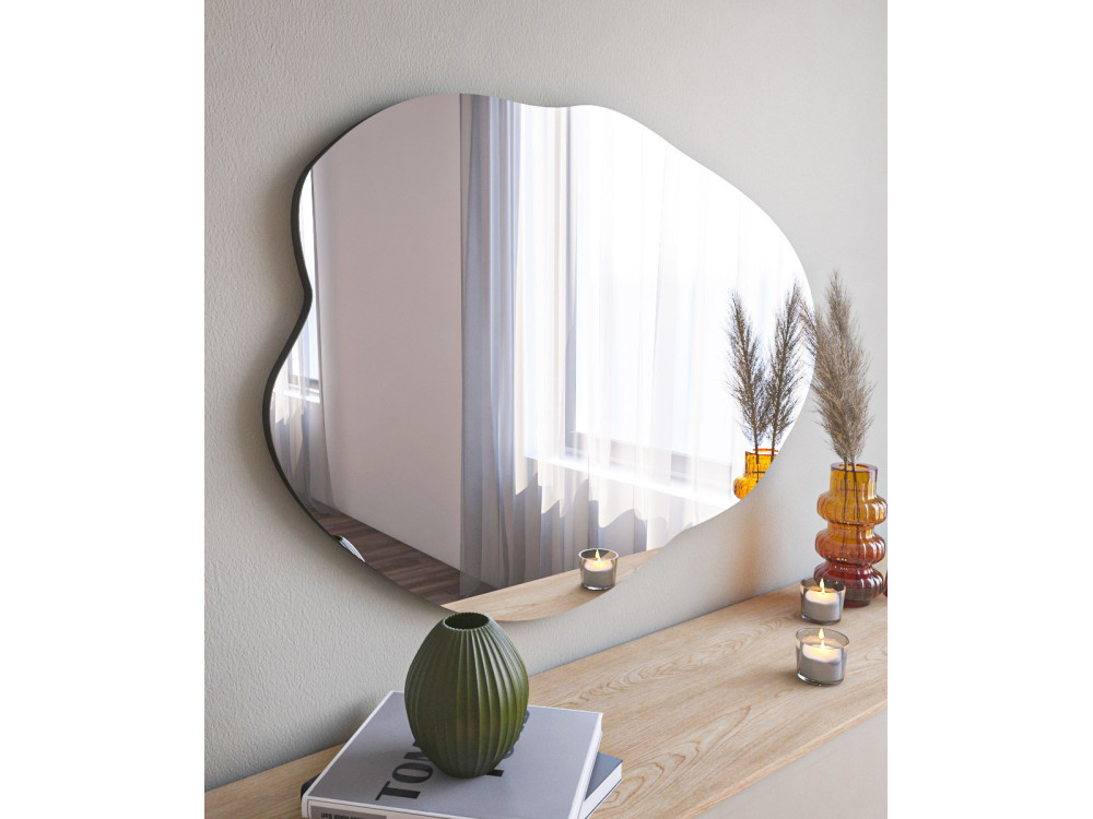 Espejo de madera "Ohho" - 60 x 85 cm - Negro
