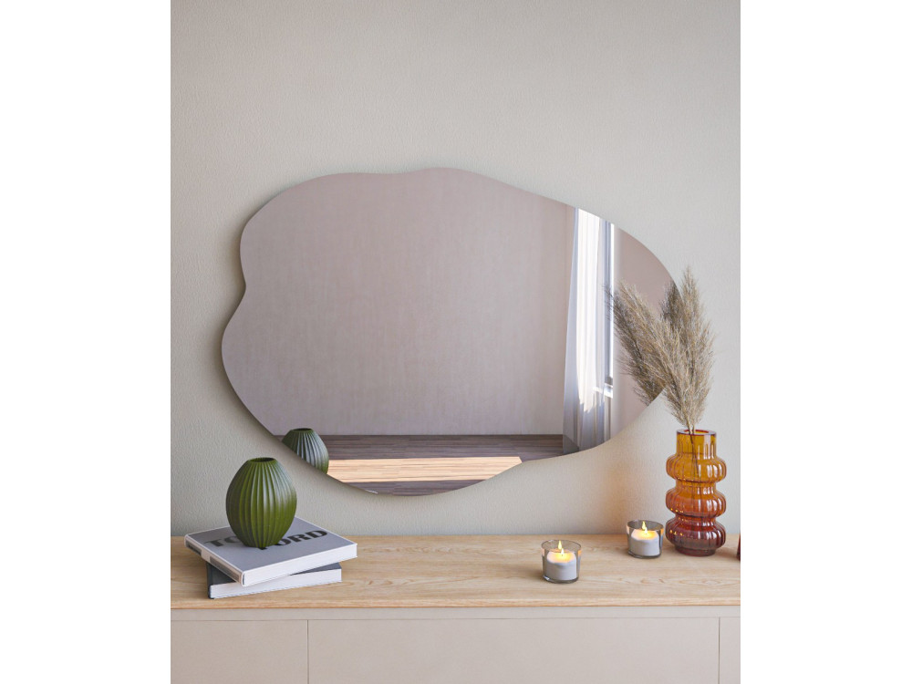 Espejo de madera "Ohho" - 60 x 85 cm - Negro