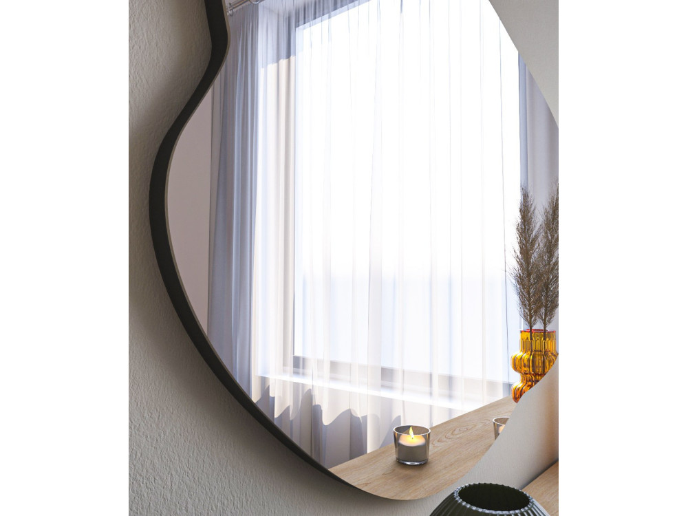 Espejo de madera "Ohho" - 60 x 85 cm - Negro