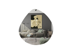 Espejo de madera "Besso" - 60 x 60 cm - Negro