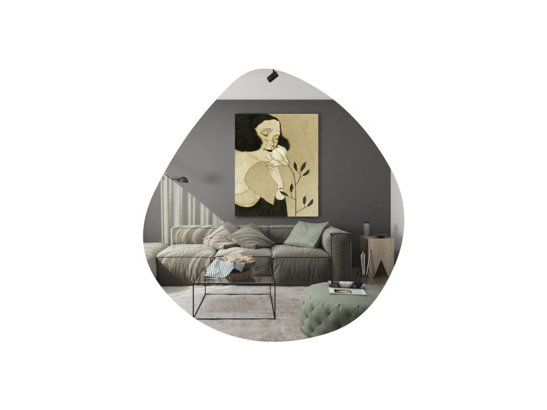 Espejo de madera "Besso" - 60 x 60 cm - Negro