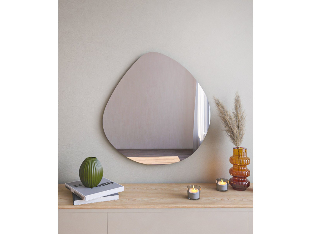 Espejo de madera "Besso" - 60 x 60 cm - Negro
