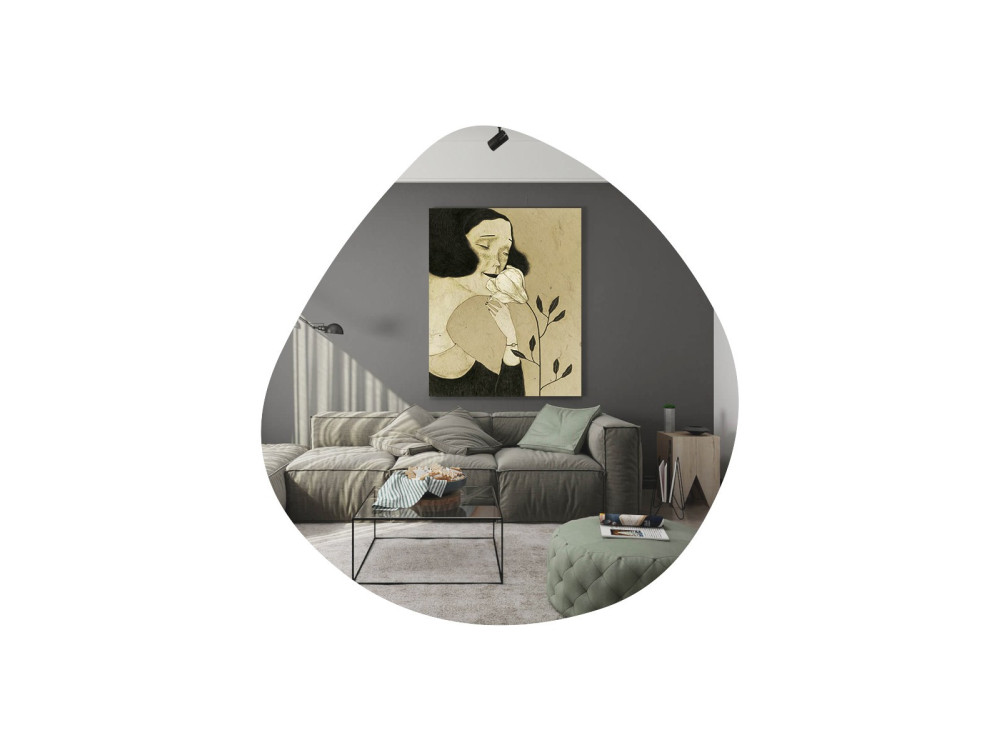 Espejo de madera "Besso" - 60 x 60 cm - Negro