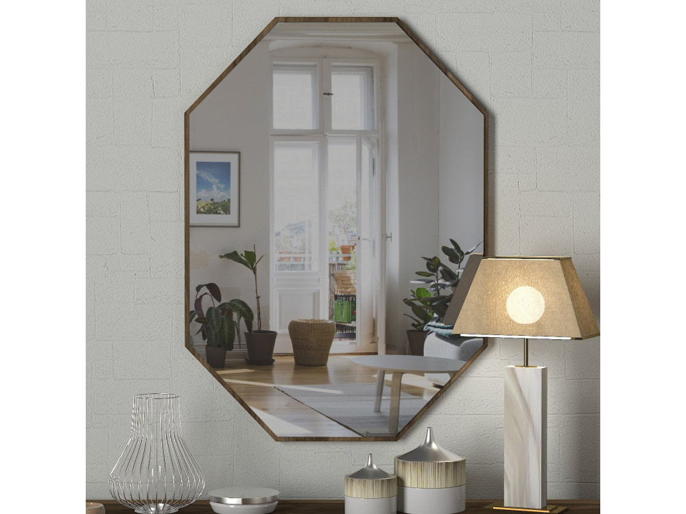 Espejo decorativo de madera "Lost" - 45 x 70 cm - Marrón