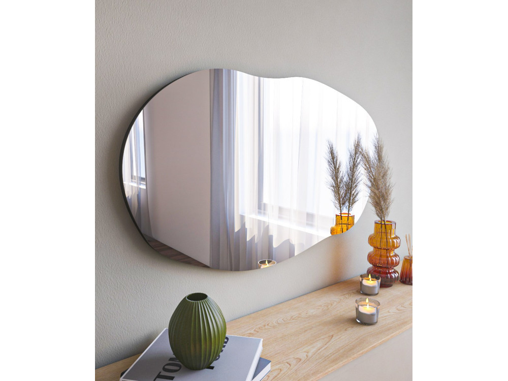 Espejo de madera "Lossa" - 52 x 89 cm - Negro