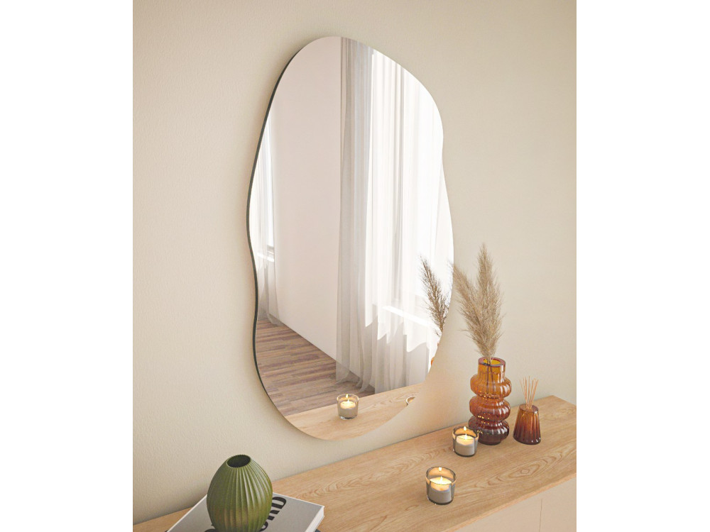 Espejo de madera "Lossa" - 52 x 89 cm - Negro