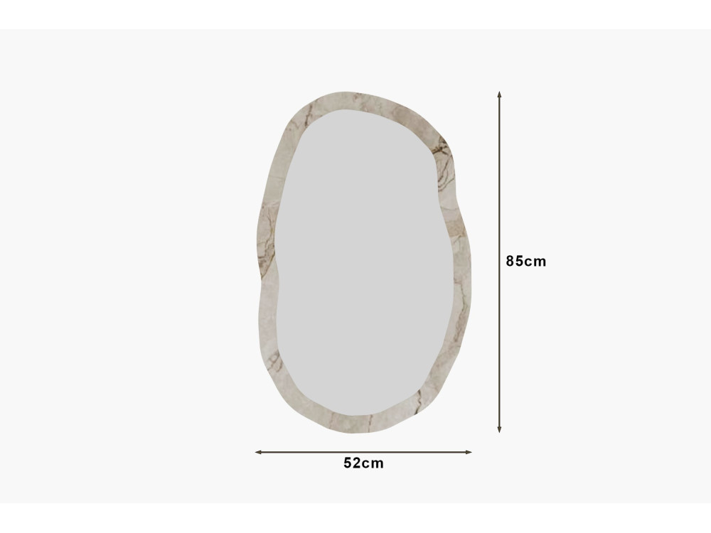 Espejo de madera "Lossa" - 52 x 86 cm - Beige jaspeado