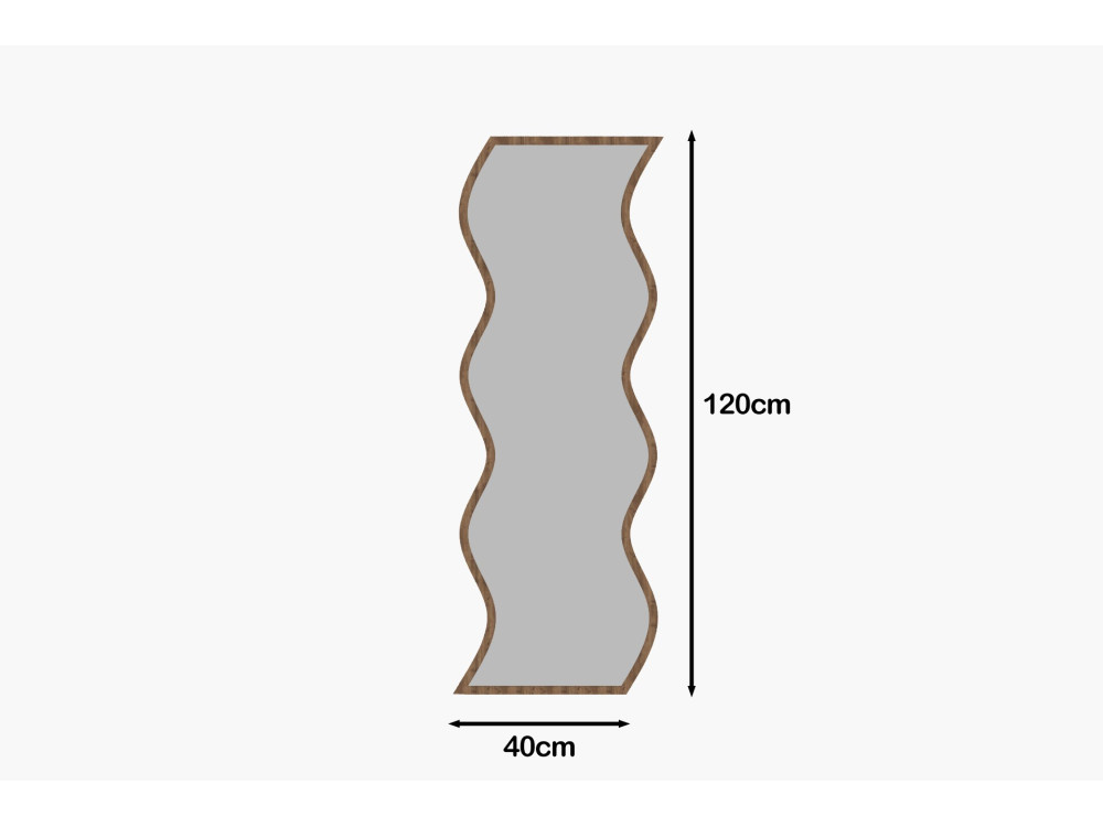 Espejo de madera "Safi" 40 x 2,2 x 120 cm - Blanco