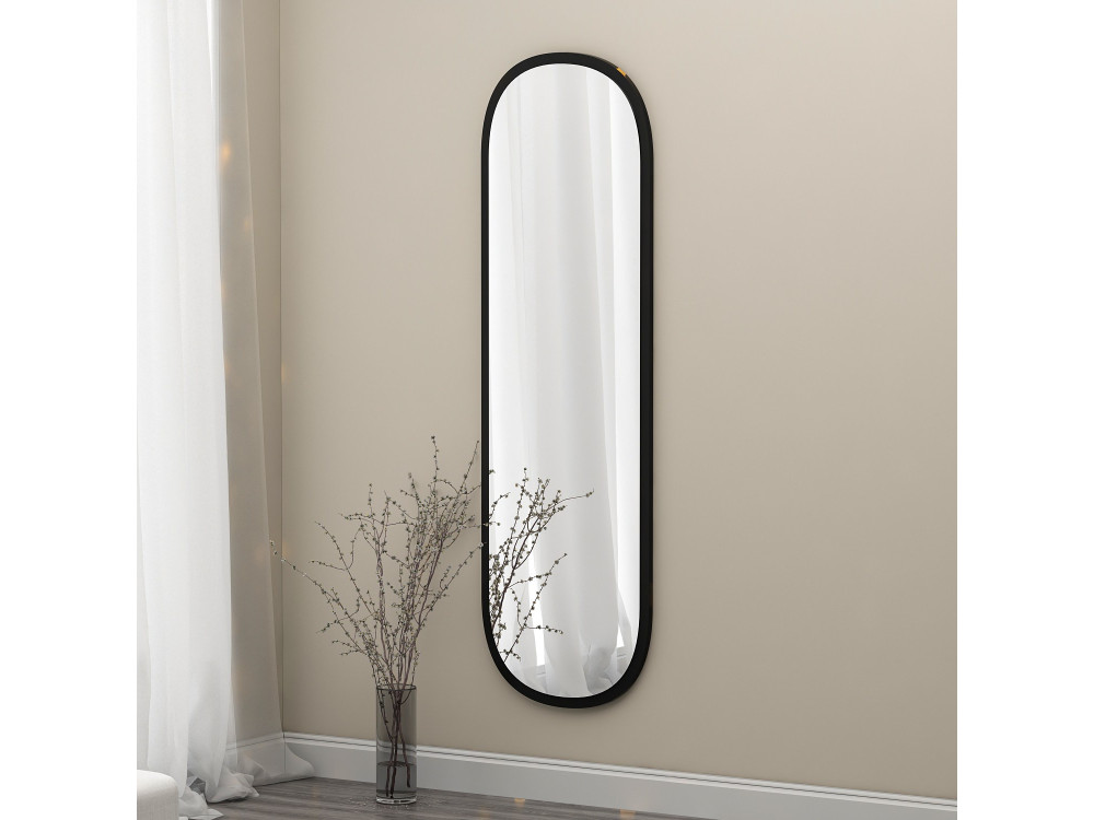 Espejo de madera "Magnum" - 40 x 120 cm - Negro