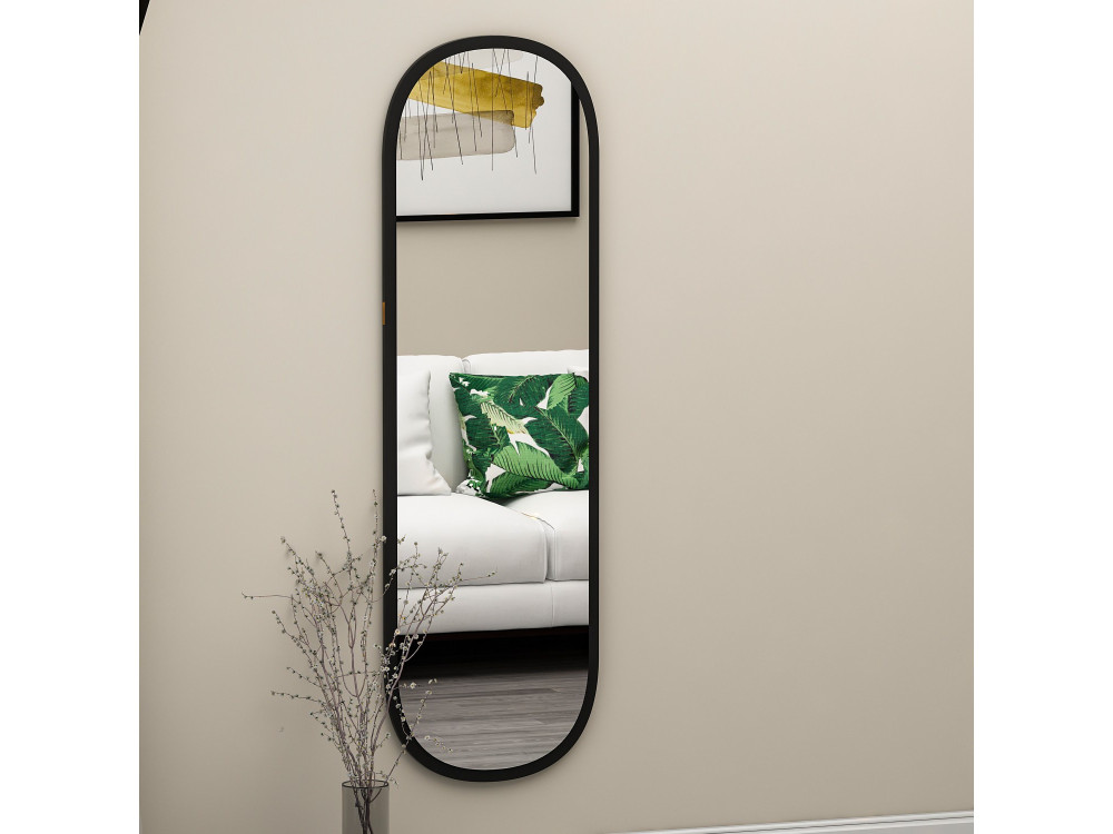 Espejo de madera "Magnum" - 40 x 120 cm - Negro