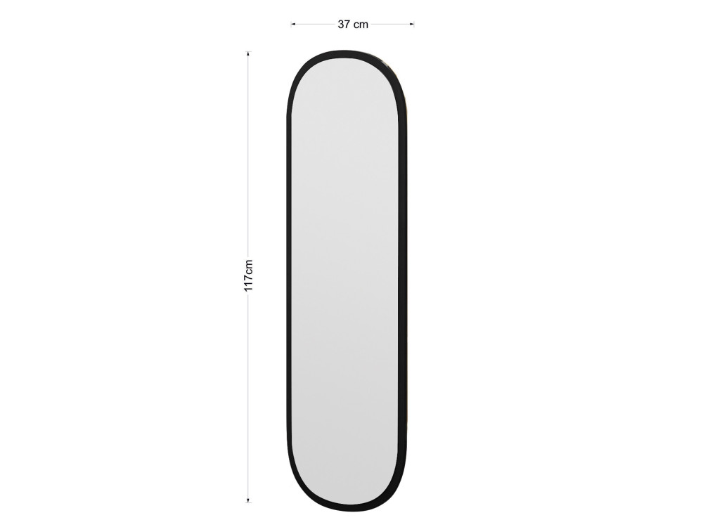Espejo de madera "Magnum" - 40 x 120 cm - Negro