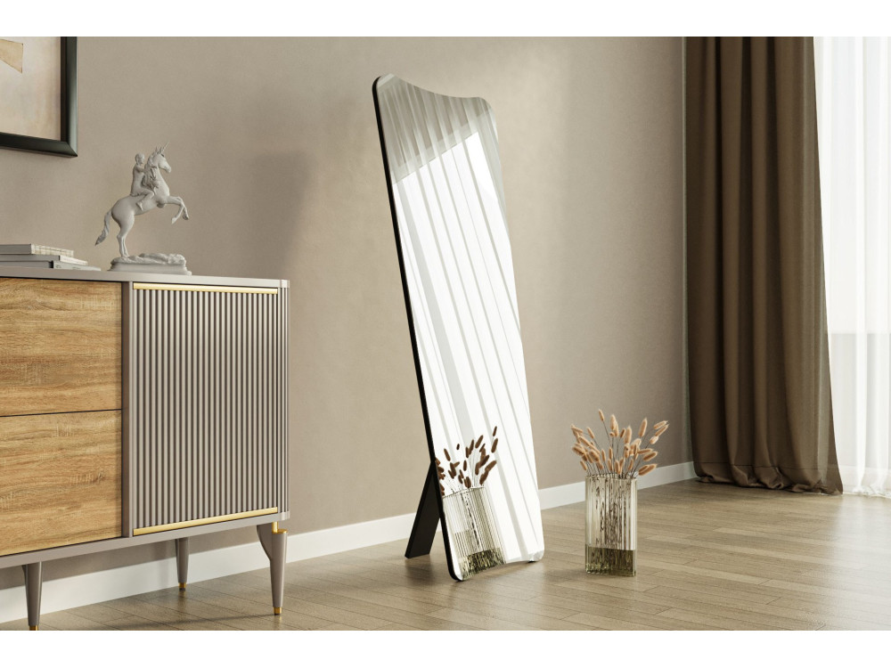 Espejo de madera "Vitros" - 55 x 150 cm - Negro