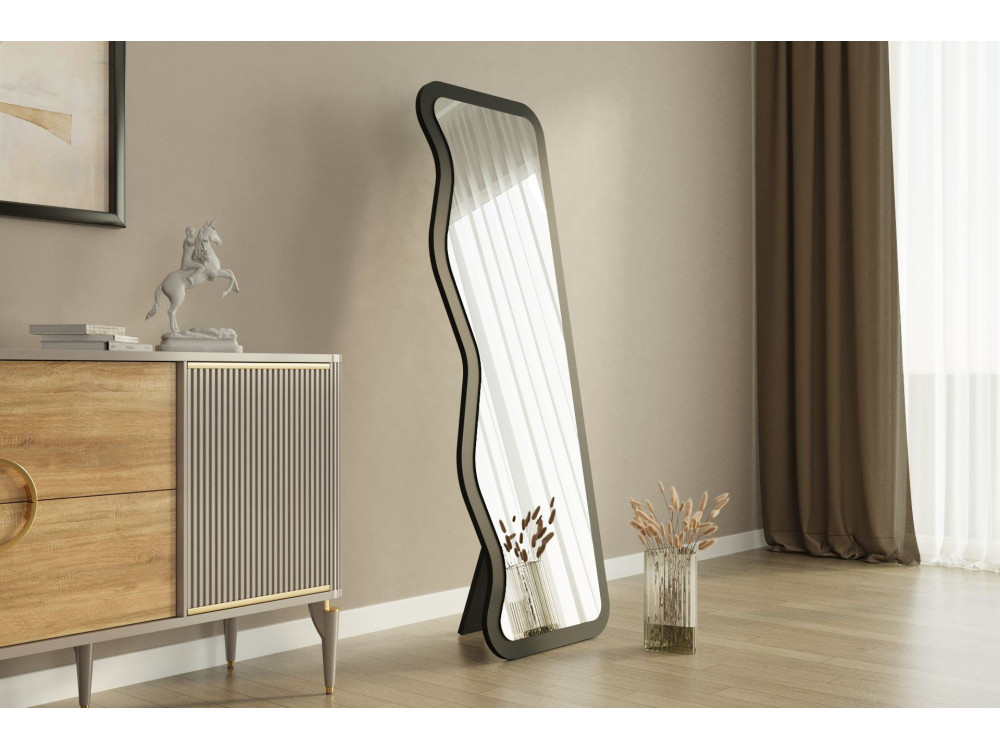 Espejo de madera "Asel" - 50 x 160 cm - Negro