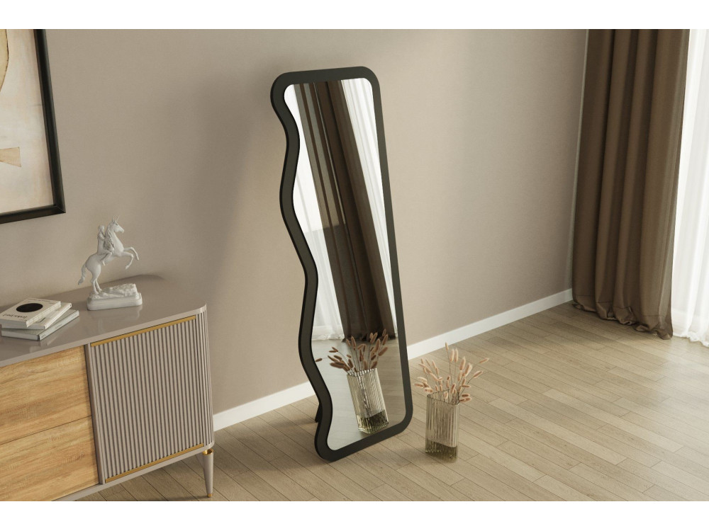 Espejo de madera "Asel" - 50 x 160 cm - Negro