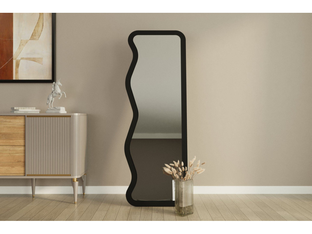 Espejo de madera "Asel" - 50 x 160 cm - Negro