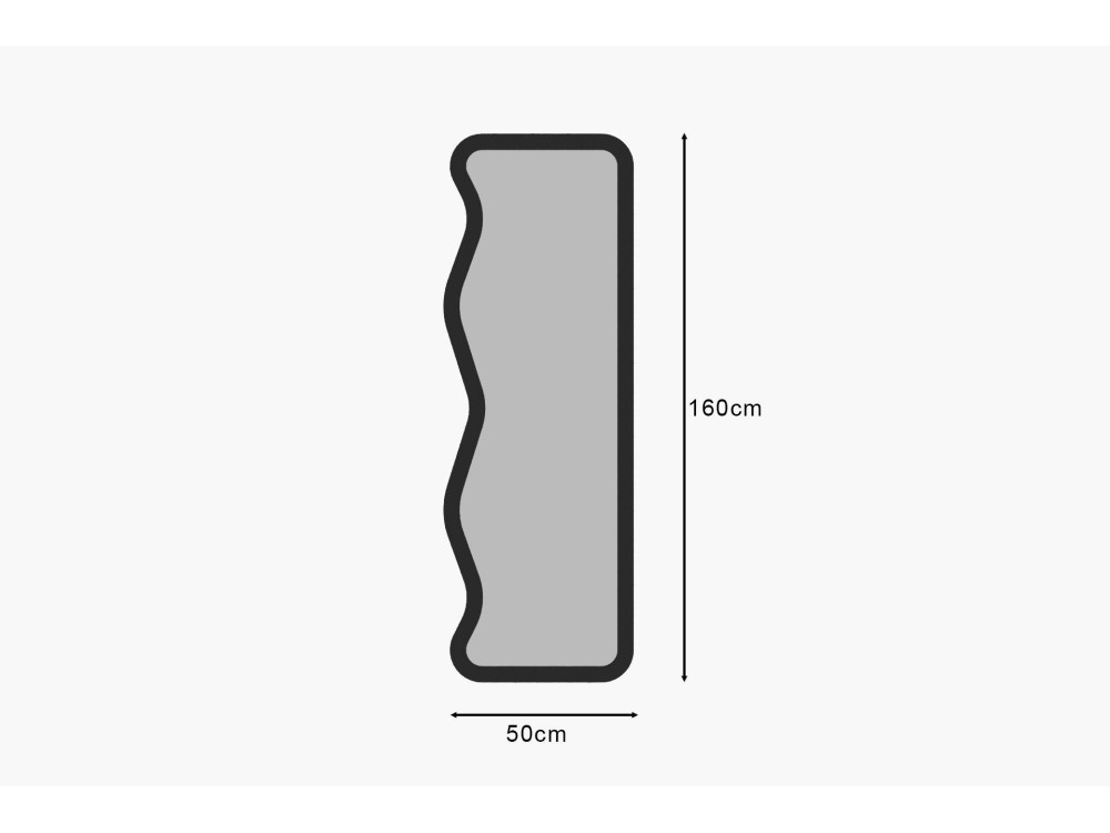 Espejo de madera "Asel" - 50 x 160 cm - Negro