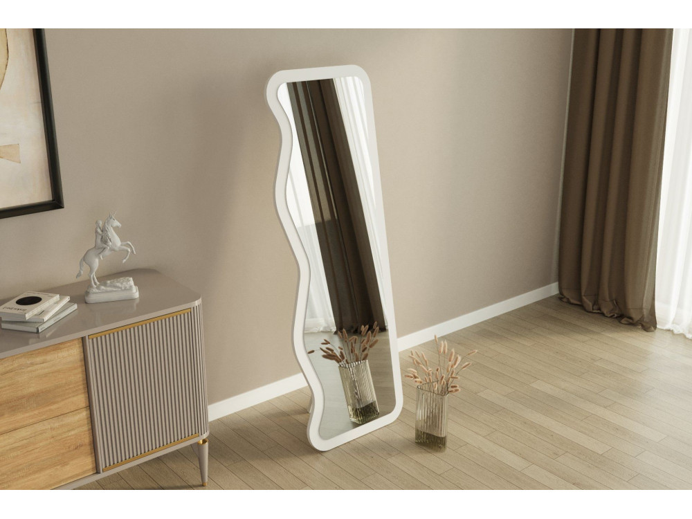 Espejo de madera "Asel" - 50 x 160 cm - Blanco
