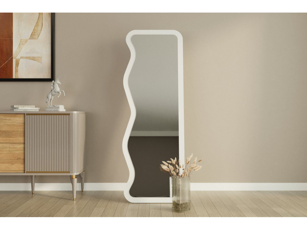 Espejo de madera "Asel" - 50 x 160 cm - Blanco