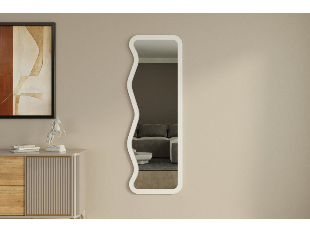 Espejo de madera "Asel" - 50 x 160 cm - Blanco