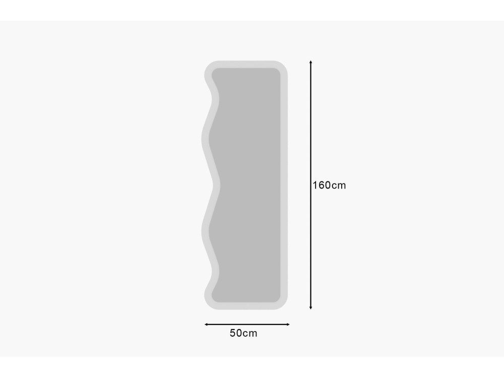 Espejo de madera "Asel" - 50 x 160 cm - Blanco