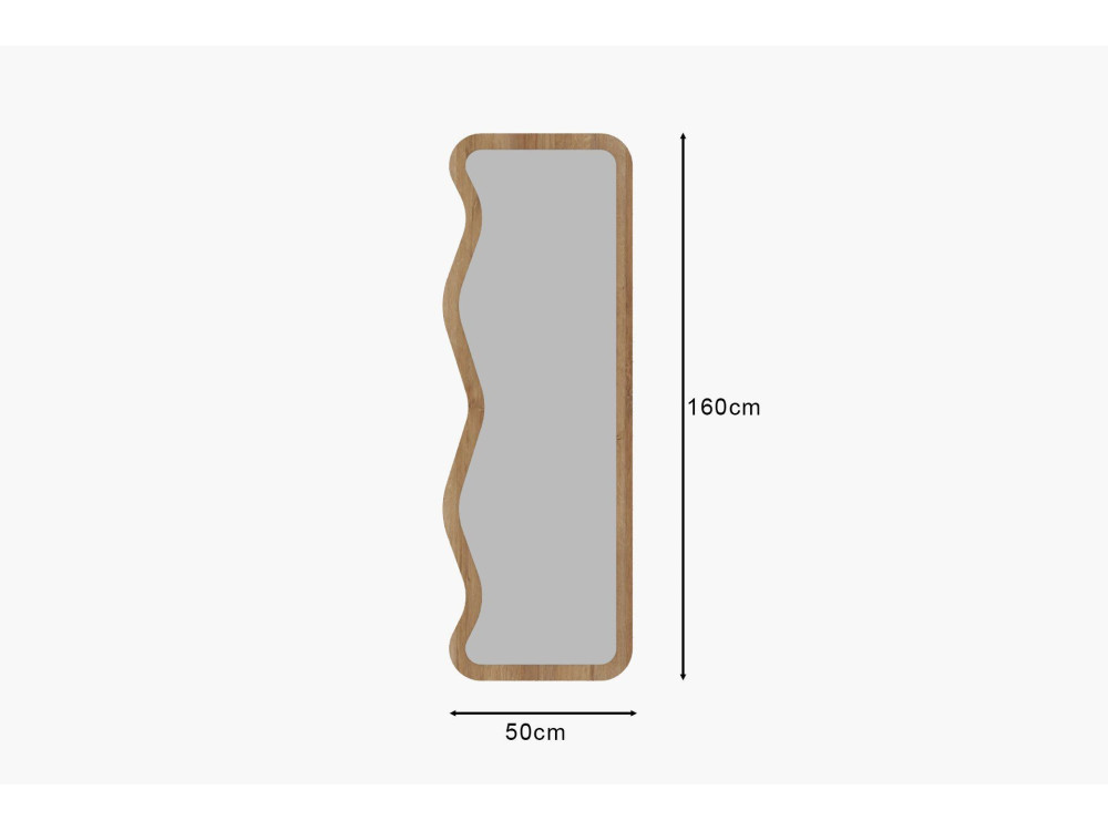 Espejo de madera "Asel" - 50 x 160 cm - Beige
