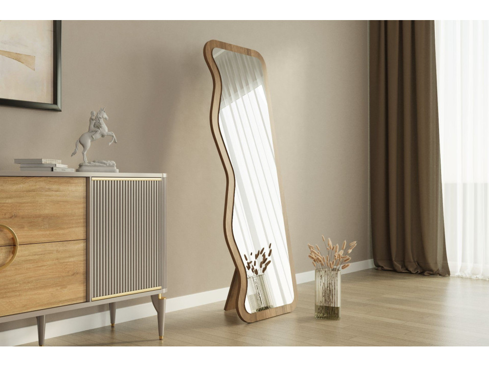 Espejo de madera "Asel" - 50 x 160 cm - Marrón