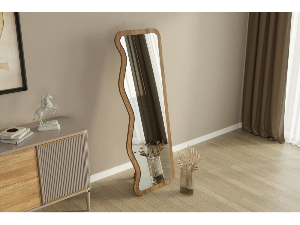 Espejo de madera "Asel" - 50 x 160 cm - Marrón