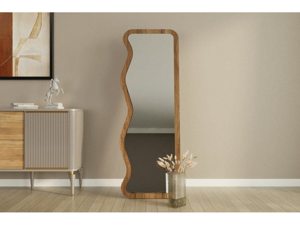 Espejo de madera "Asel" - 50 x 160 cm - Marrón