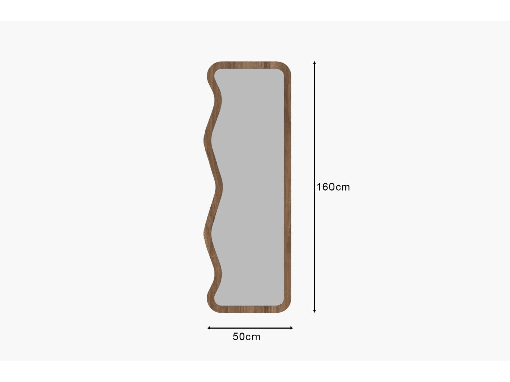 Espejo de madera "Asel" - 50 x 160 cm - Marrón