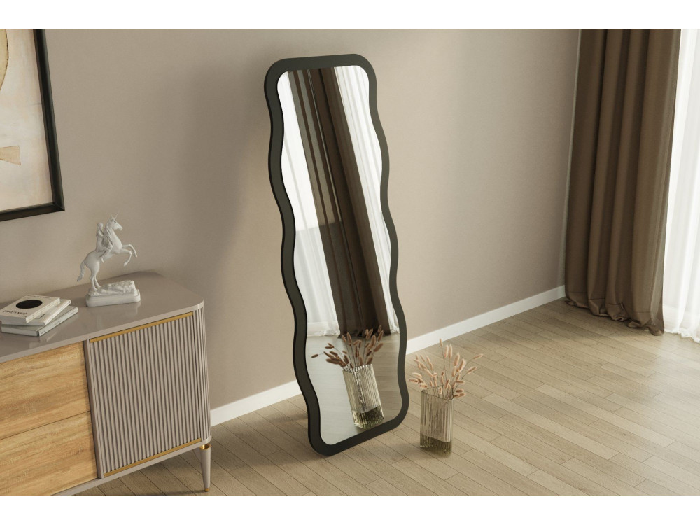 Espejo de madera "Aror" 50 x 2,2 x 160 cm - Negro