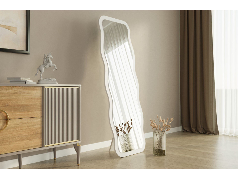 Espejo de madera "Aror" - 50 x 160 cm - Blanco