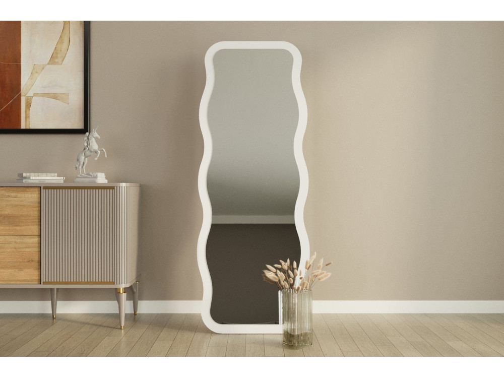Espejo de madera "Aror" - 50 x 160 cm - Blanco