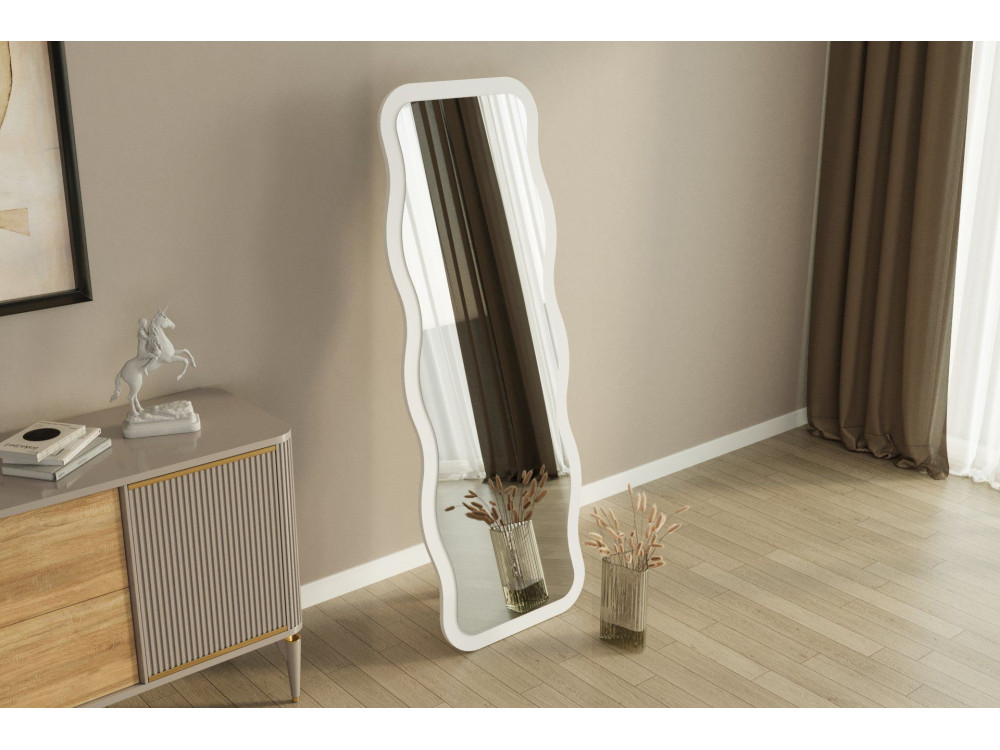 Espejo de madera "Aror" - 50 x 160 cm - Blanco