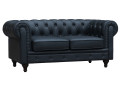 Sofá Chesterfield "Aliza"- 2 plazas - Blanco - Negro