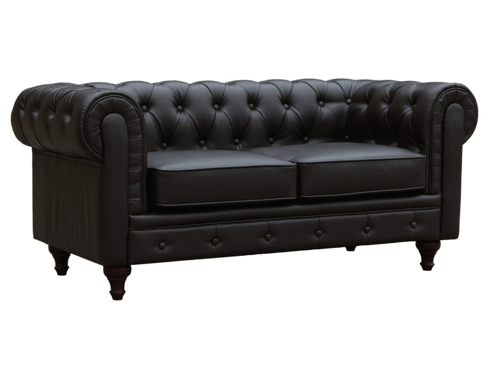Sofá Chesterfield "Aliza"- 2 plazas - Marron