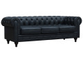 Sofá Chesterfield "Aliza"  3 plazas - Gris - Negro