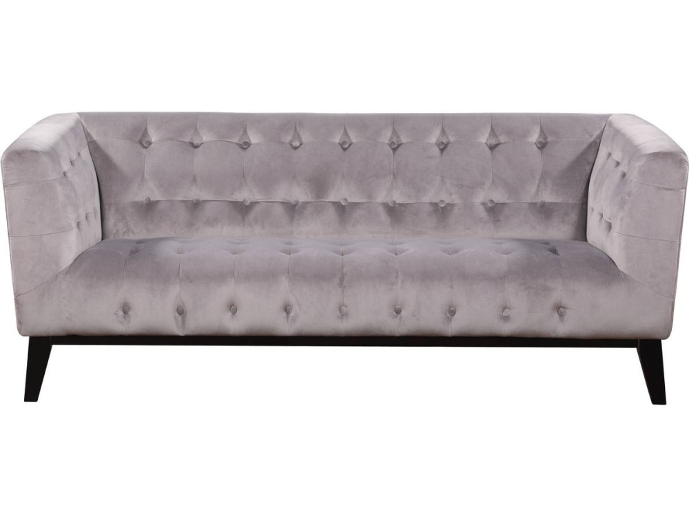 Sofá terciopelo "Vanessa" - Gris claro