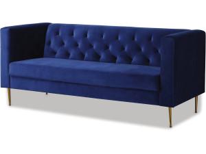 Sofá terciopelo "Bruce" - 3 plazas - Azul oscuro