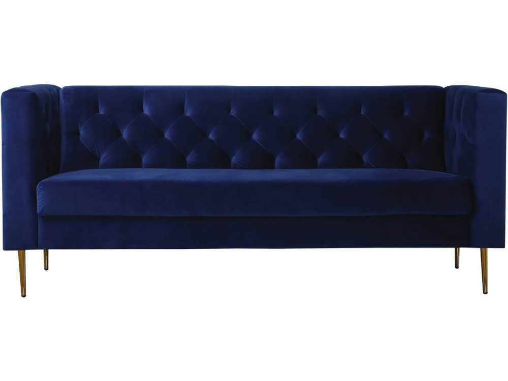 Sofá terciopelo "Bruce" - 3 plazas - Azul oscuro