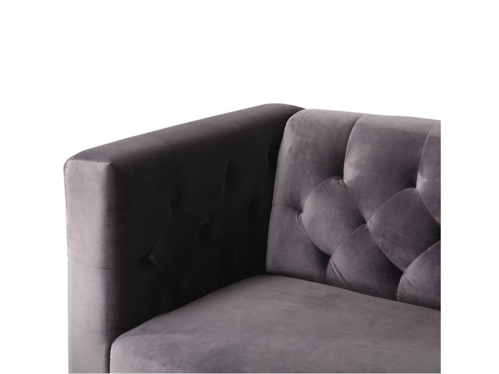 Sofá terciopelo "Bruce" - 3 plazas - Gris